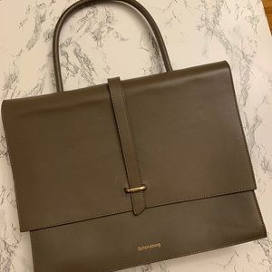 Schoneberg Taupe Gray Leather Structured Bag